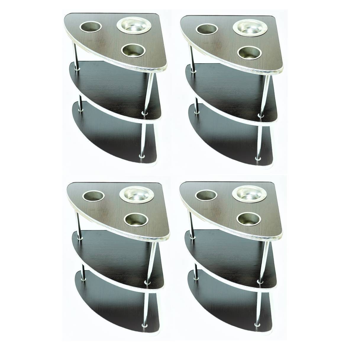 全自動麻雀卓のお供に！灰皿付きドリンクテーブル 4台セット！三角コーナー用サイドテーブル_1