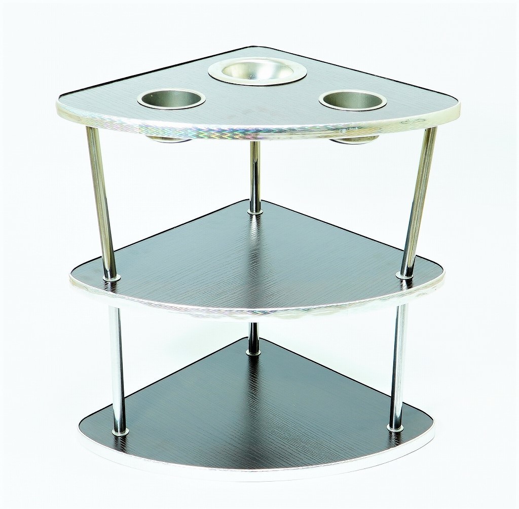 全自動麻雀卓のお供に！灰皿付きドリンクテーブル 4台セット！三角コーナー用サイドテーブル_3