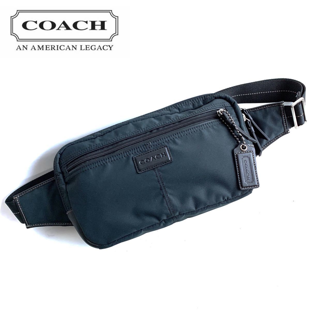 ほぼ未使用品(新品同様品)◇COACH コーチ◇レザー使い ナイロン ボディ 