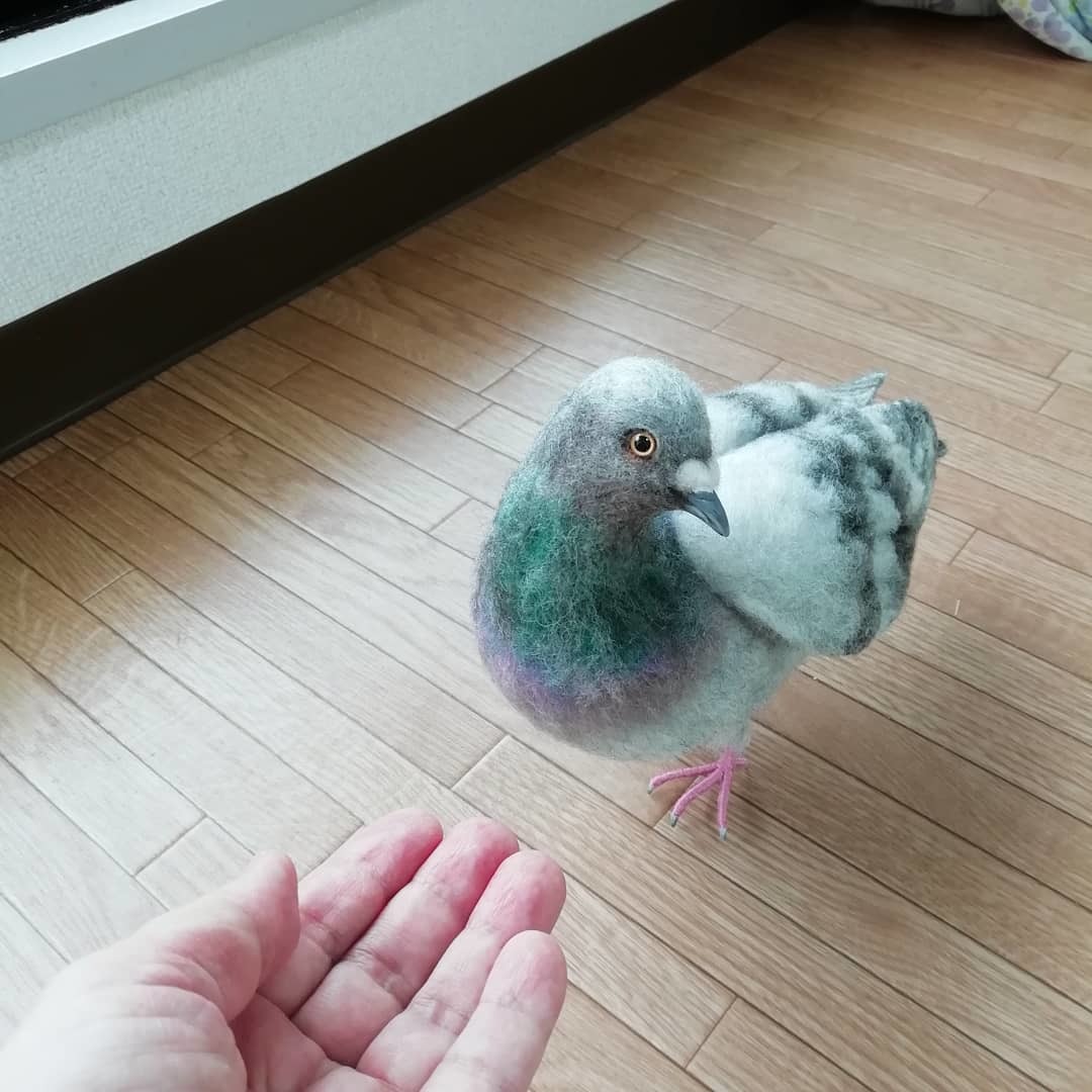 羊毛フェルト☆鳩☆ハト☆ドバト☆カワラバト☆平和の象徴☆鳥☆とり☆かわいい動物☆ハンドメイド_3