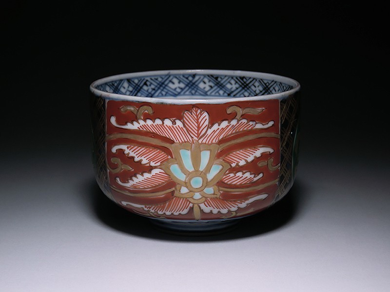 古伊万里 ころ茶碗 骨董品 蓋茶碗 山水人物画 手描き染付 玉子形