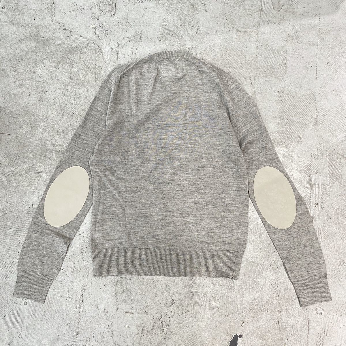 17aw 定番 Maison Margiela ⑭ メゾン マルジェラ 14 クルーネック エルボーパッチ ニット ELBOW PATCH CREW KNIT MADE IN ITALY サイズ S