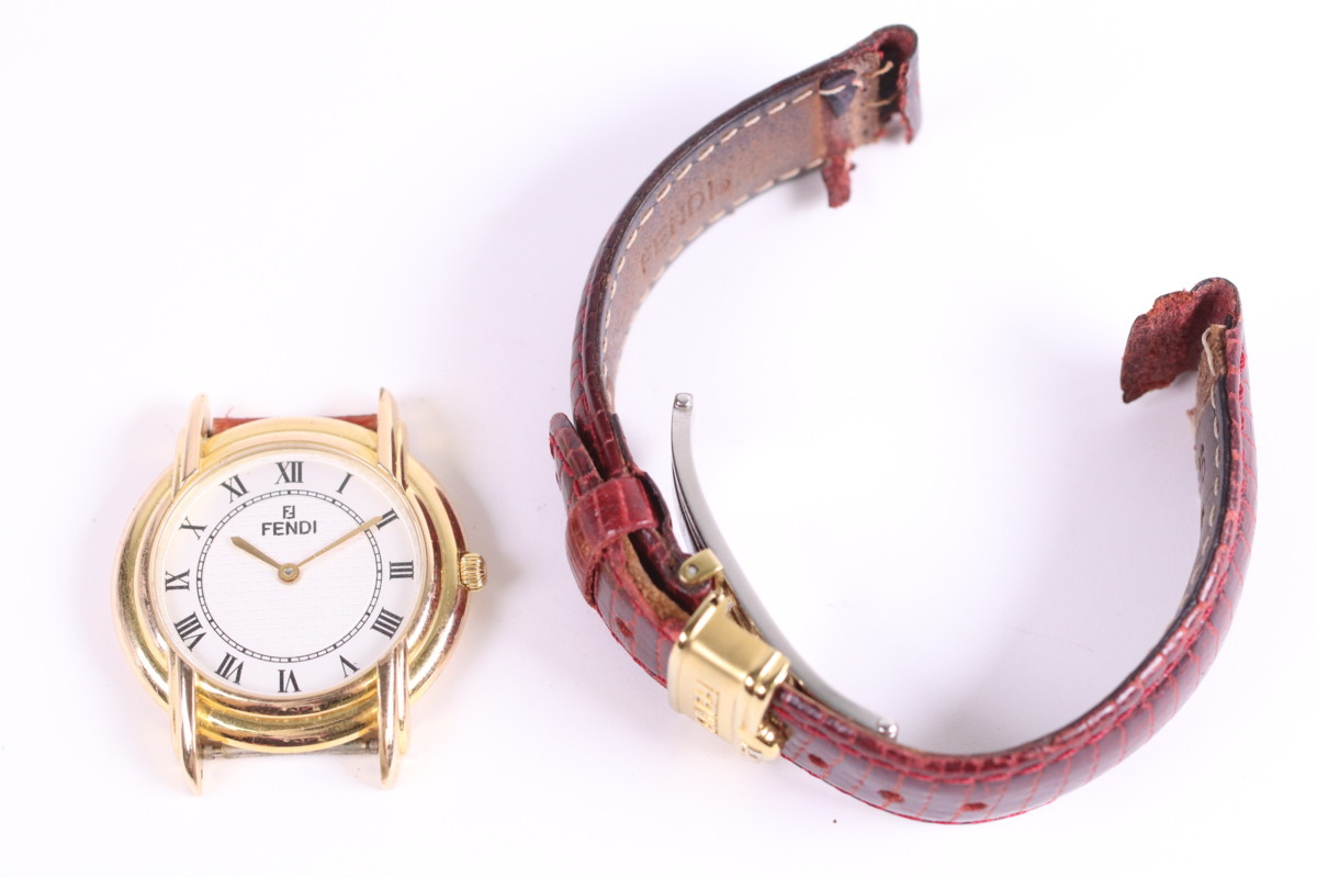 FENDI フェンディ クォーツ 腕時計 350J 052-052 レザーベルト 
