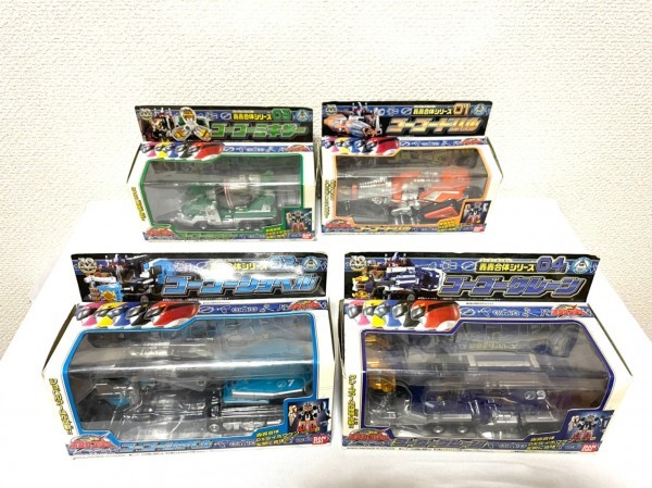 10121*5　BANDAI　バンダイ　轟轟合体シリーズ ボウケンジャー　01 02 03 04　ドリル　ショベル　ミキサー　クレーン　4点まとめて　箱付き