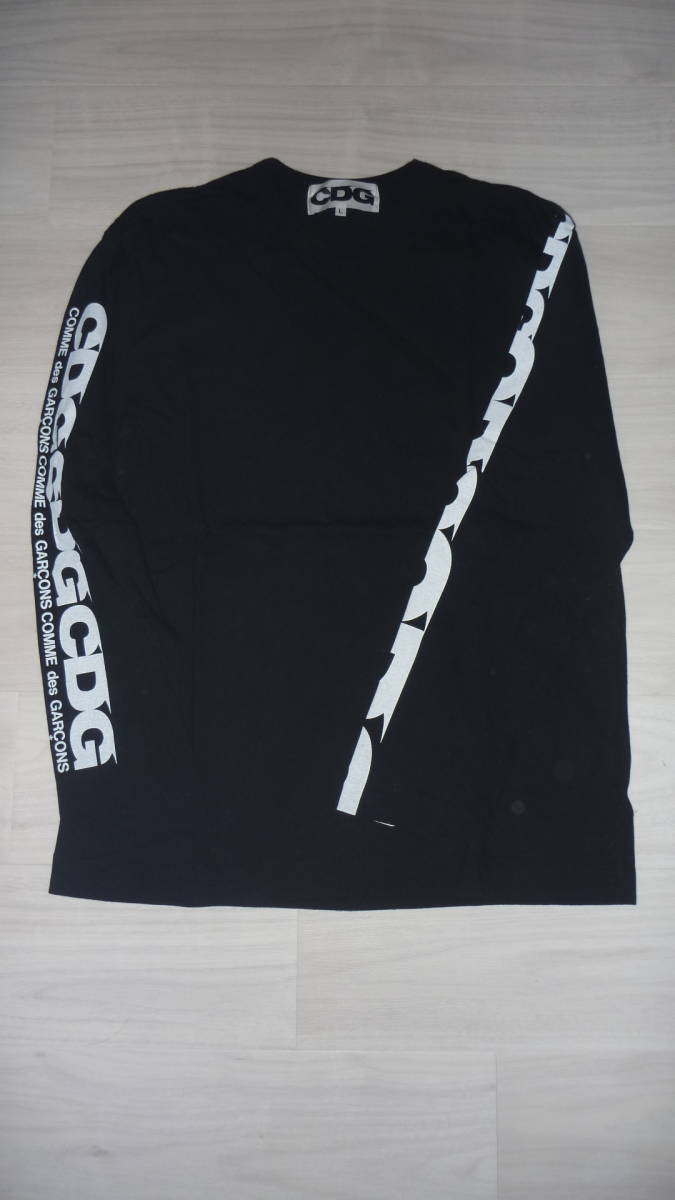 美品☆CDG COMME des GARCONS 袖ロゴ ロンT 黒 L