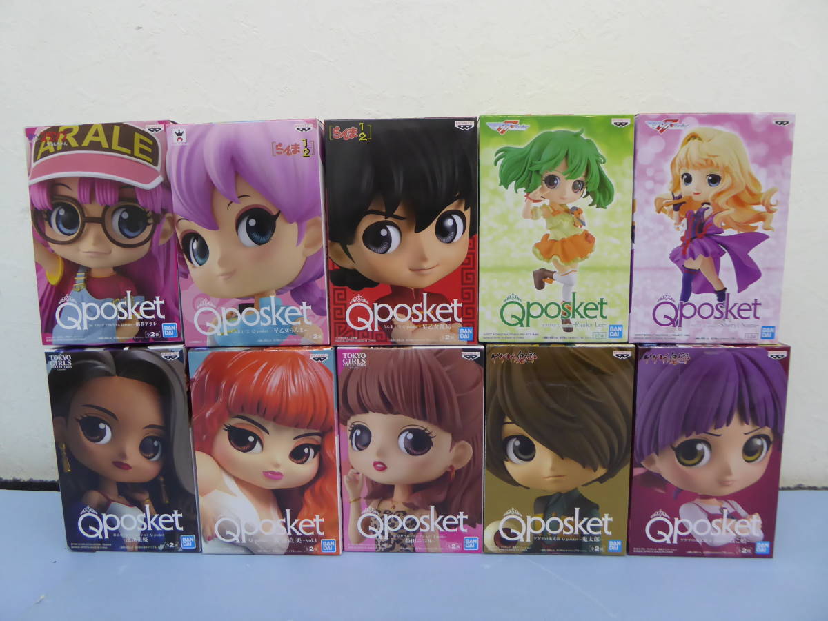 (F43-78) 未開封品 Qposket 早乙女らんま ランカ・リー シェリル・ノーム 渡辺直美 藤田ニコル 鬼太郎 ねこ娘 他 フィギュア 10体セット