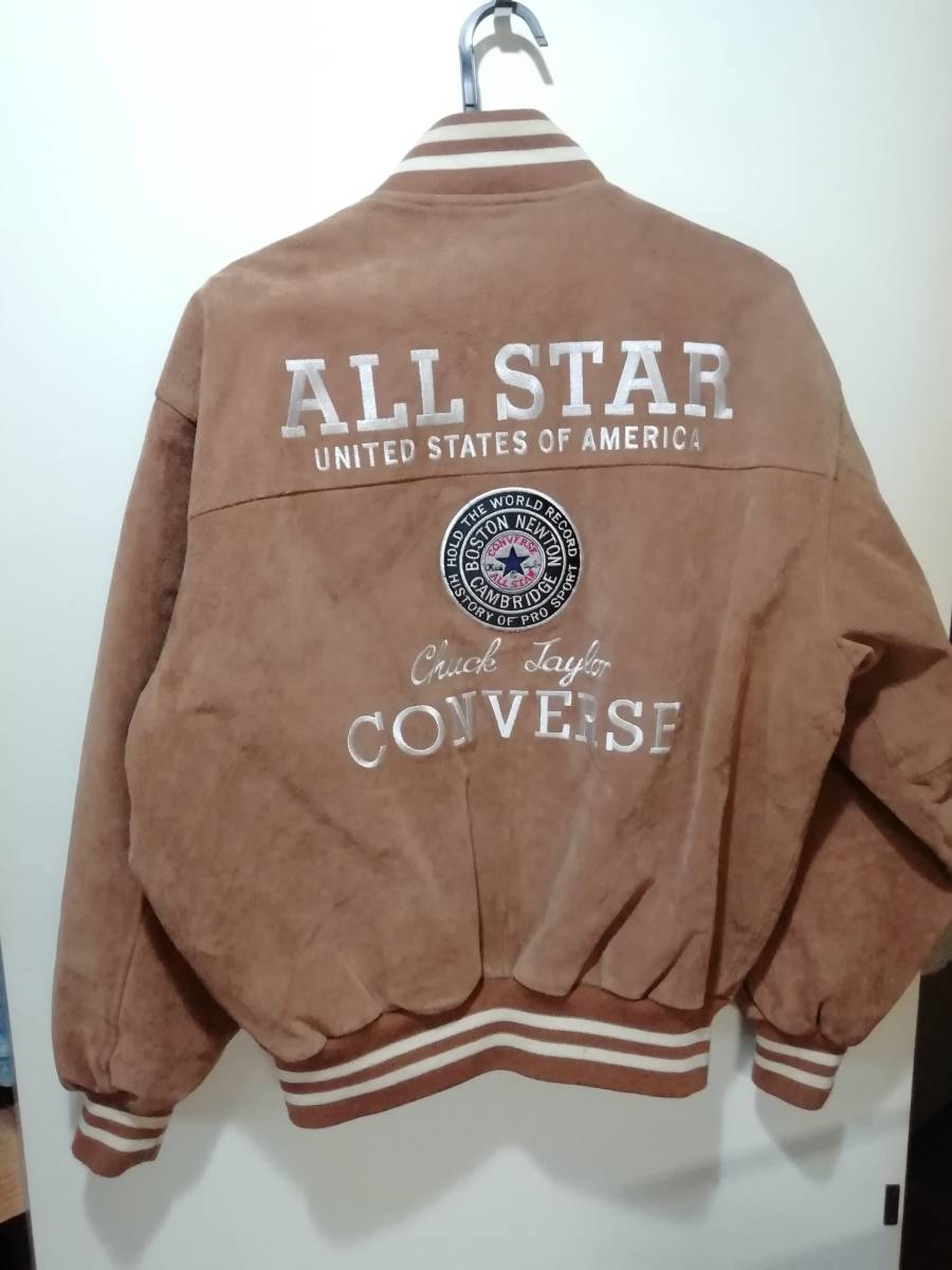 送料込み★即決★CONVERSE 　コンバース オールレザースウェード スタジャン スタジアムジャンパー　sizeＬ