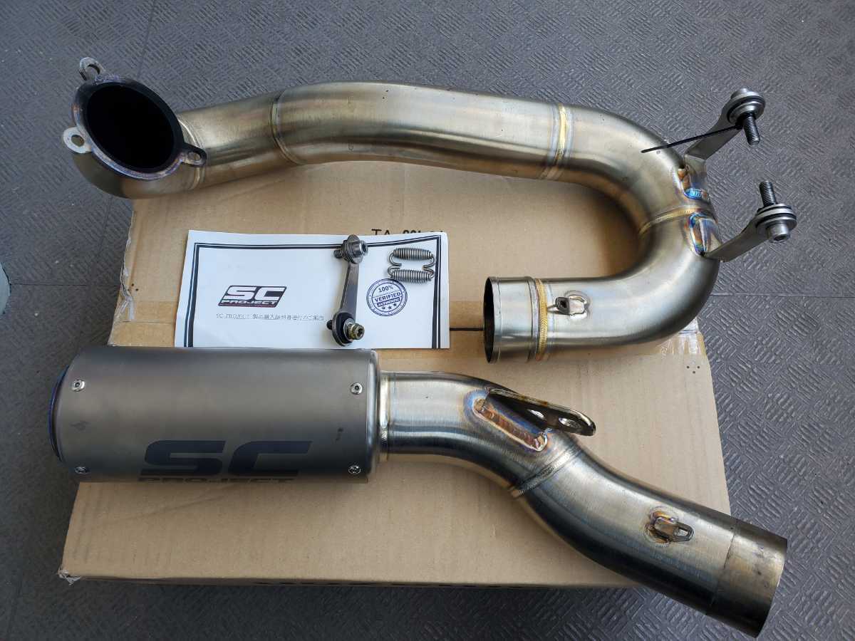 送料無料！SCPROJECT DUCATI899パニガーレ CR-T チタン コレクターパイプ PANIGALE 899 サイレンサー マフラー SCプロジェクト