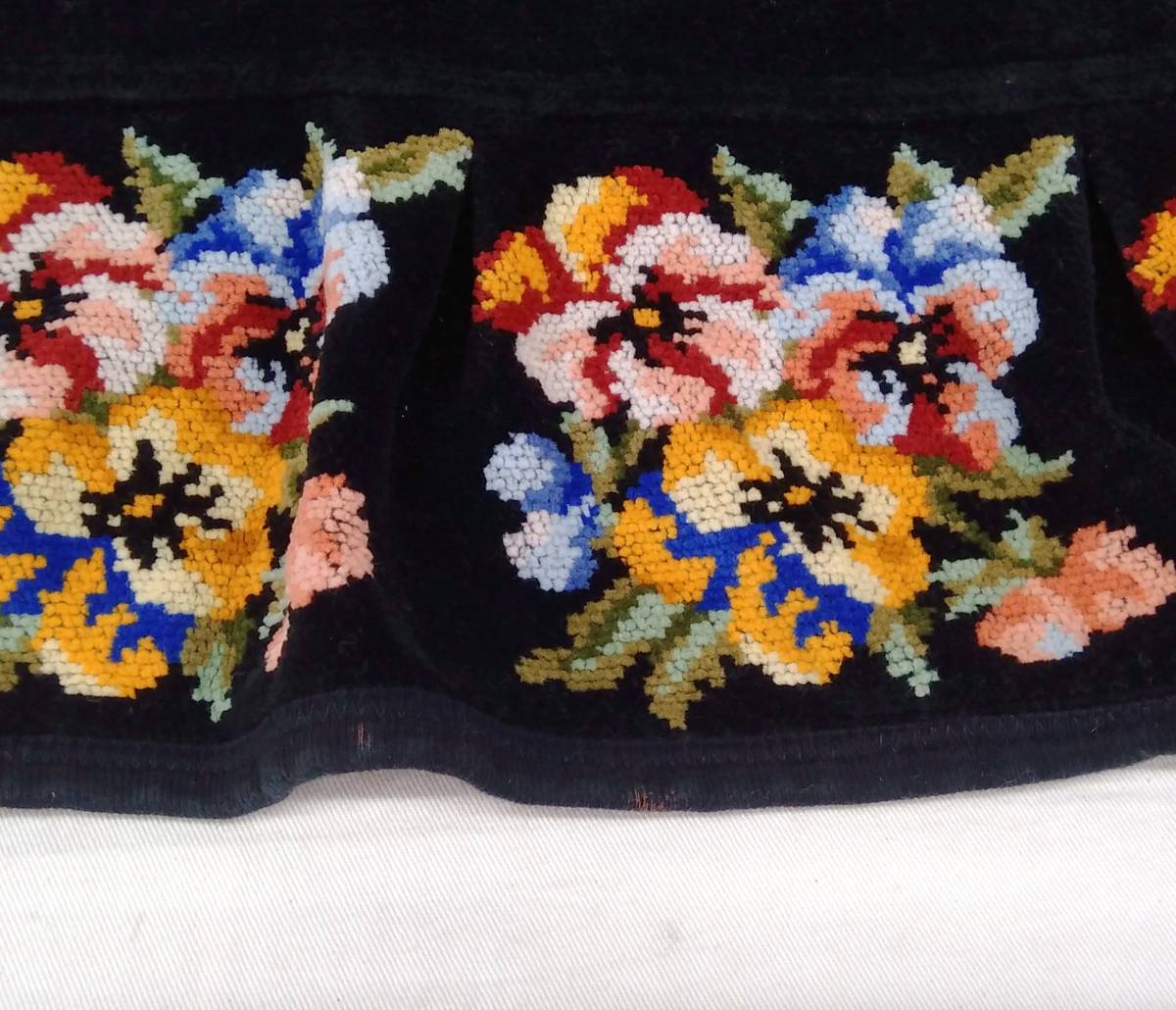 FEILER フェイラー エプロン シュニール織 綿100% 丈約74cm 黒