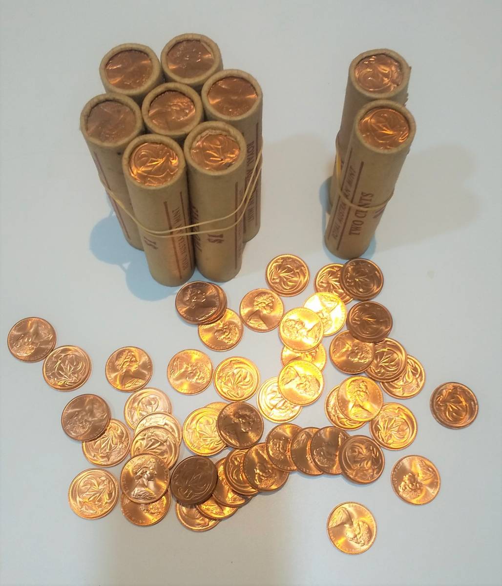 738 総重量約2.6kg 最終 オーストラリア 2セント 棒金 硬貨 豪州 外国