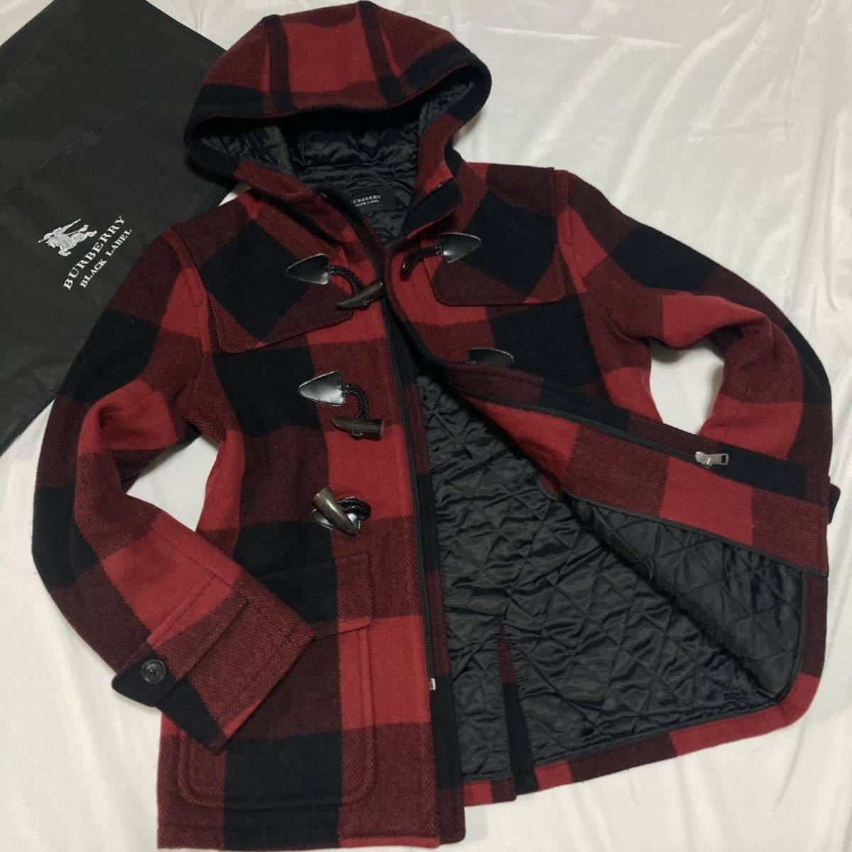 【さちたく】バーバリーブラックレーベル/ノバチェック/刺繍ロゴ/サイズ3 良品！2(M) 超BIGホース刺繍×前立てノバチェック☆バーバリーブラック