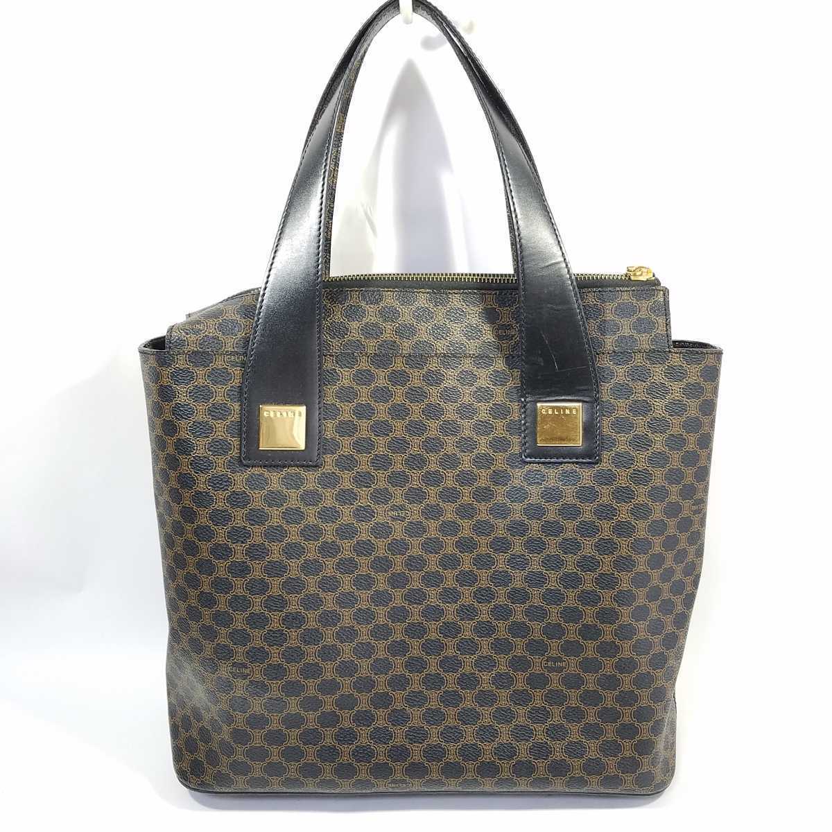 CELINE トートバッグ セリーヌ マカダム VINTAGE マカダム柄 レザー 