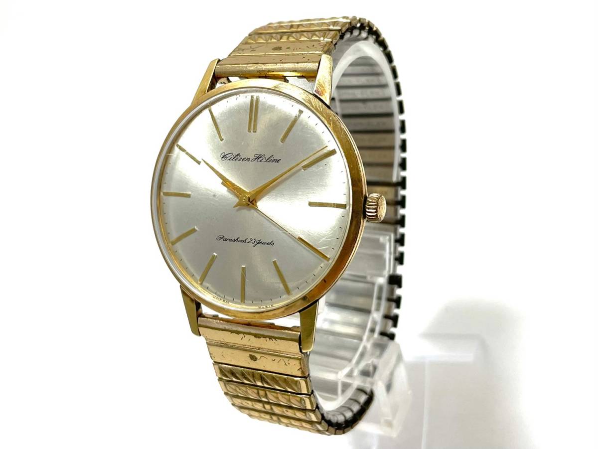 ★ CITIZEN/シチズン HI LINE/ハイライン HL 51507081 PARASHOCK 23JEWELS 手巻き ラウンド 3針 ゴールド メンズ腕時計 (14930MK1)