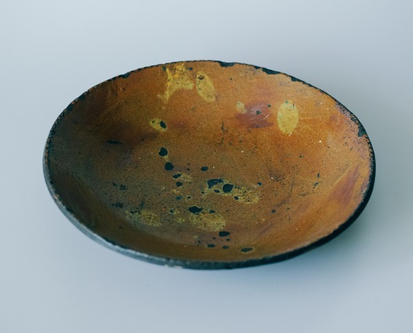 19世紀 アメリカ レッドウェア皿 スリップウェア 古民藝 アンティーク