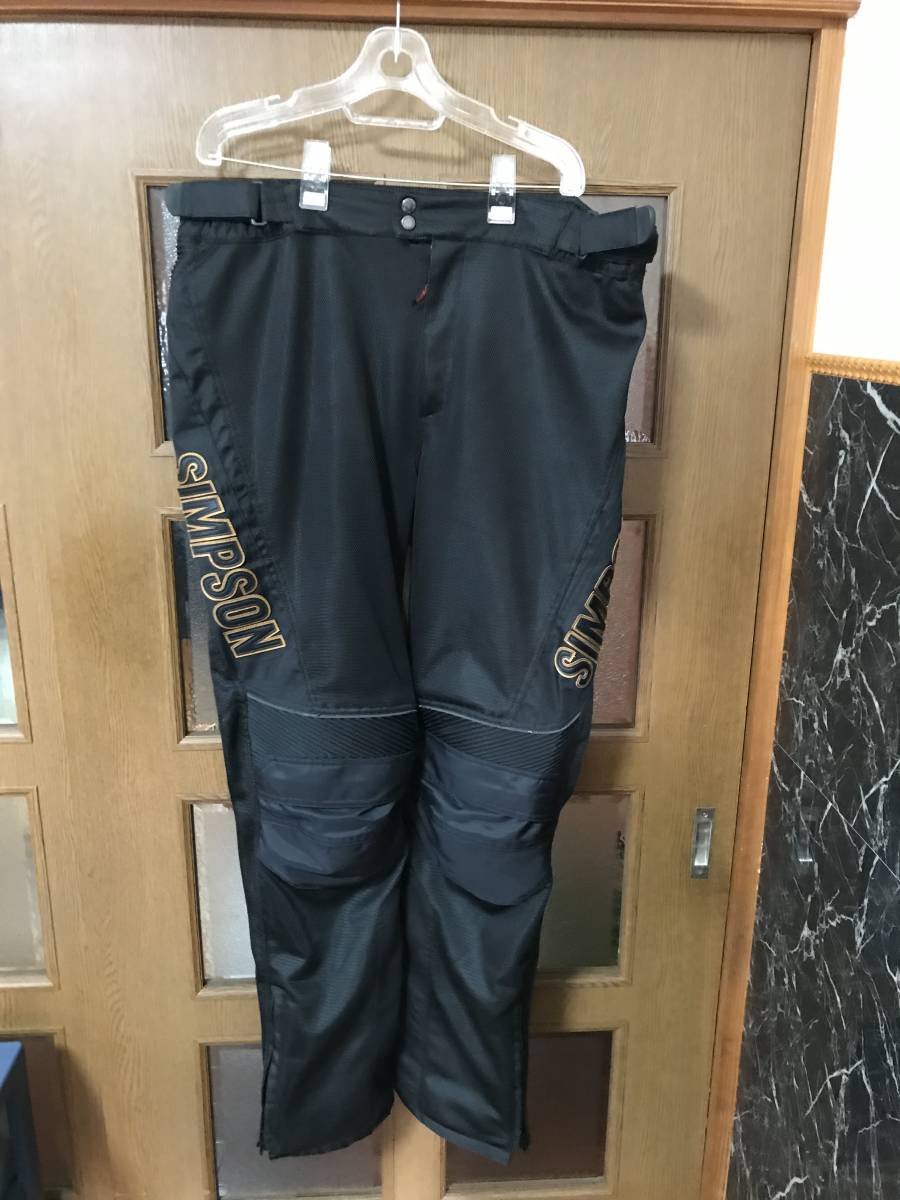 【美品】　SIMPSON メッシュ　ライディングパンツ　ブラック　夏用　LL シンプソン 夏用ライディングパンツ 【公式通販】
