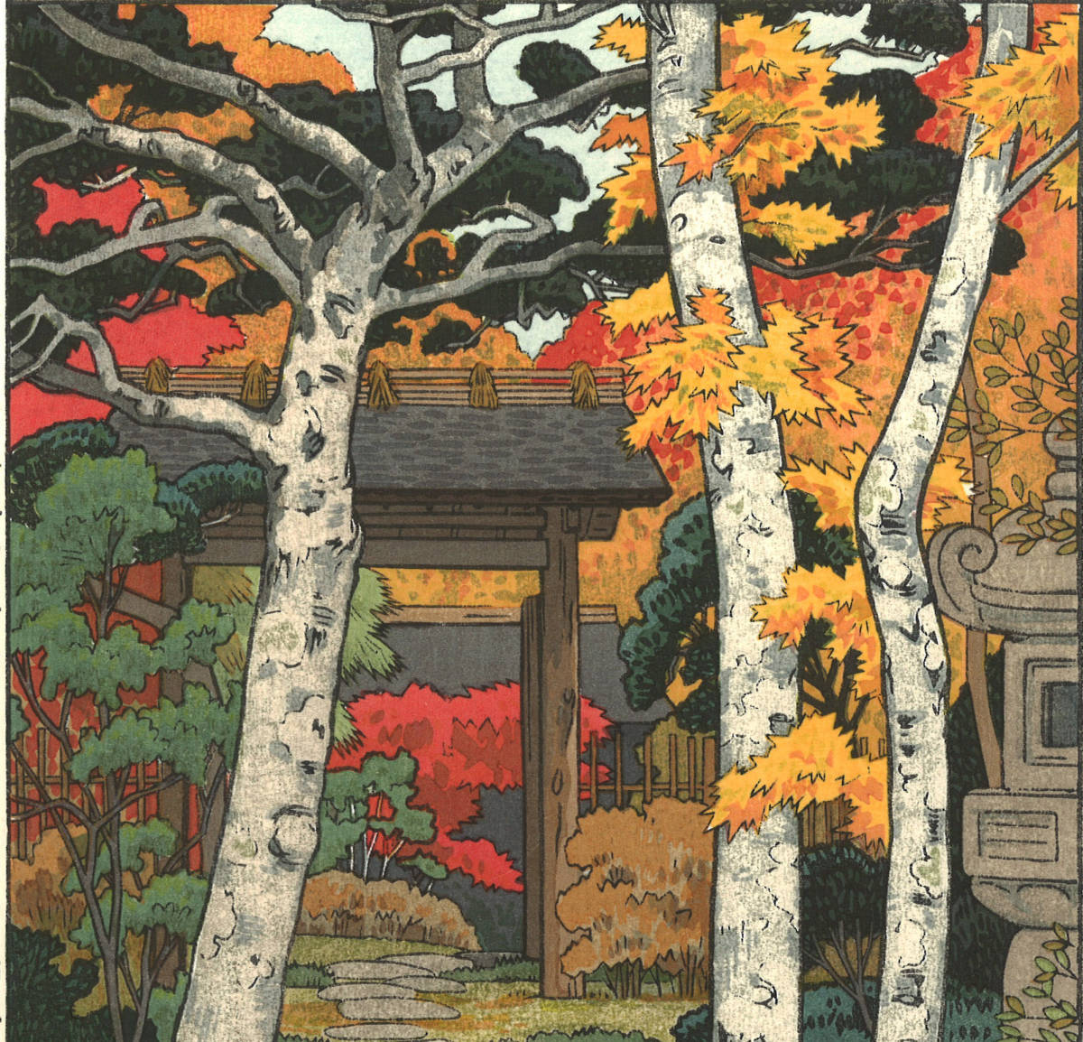 吉田遠志 木版画 015401 箱根神仙郷 山月庵 (Sangetuan Hakone Museum