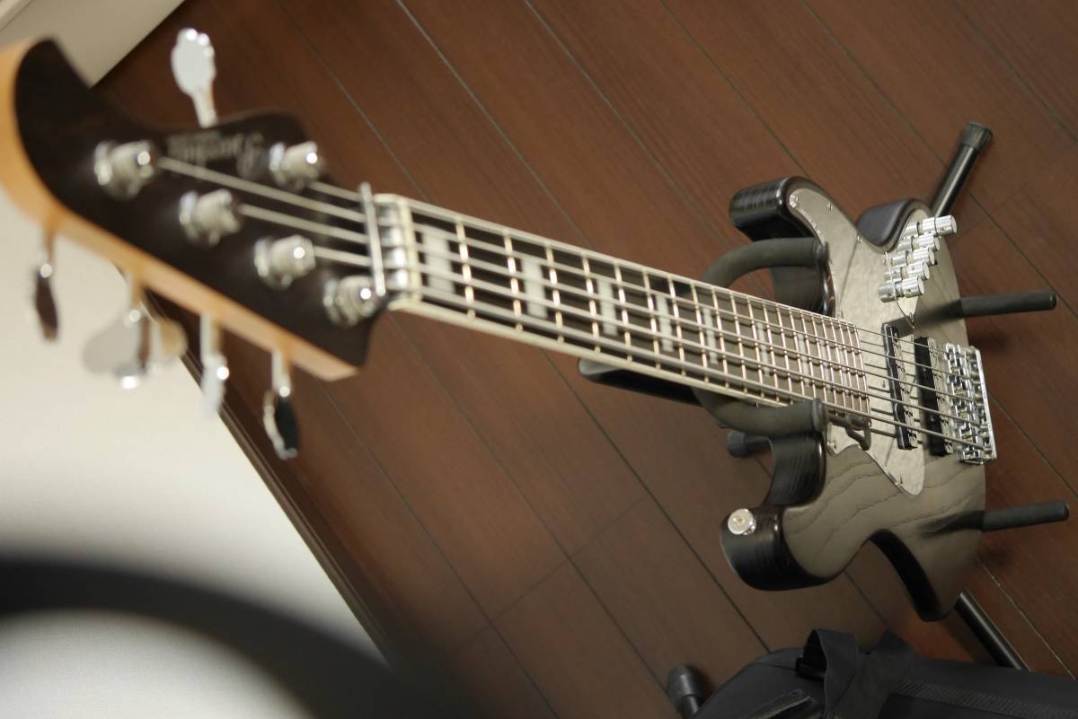 Bacchus STANDARDⅡ ASH5/E BLK/OIL プリアンプ交換(baltolini NTMB+F)+Tone 弦間ピッチ19mmの5弦ベース