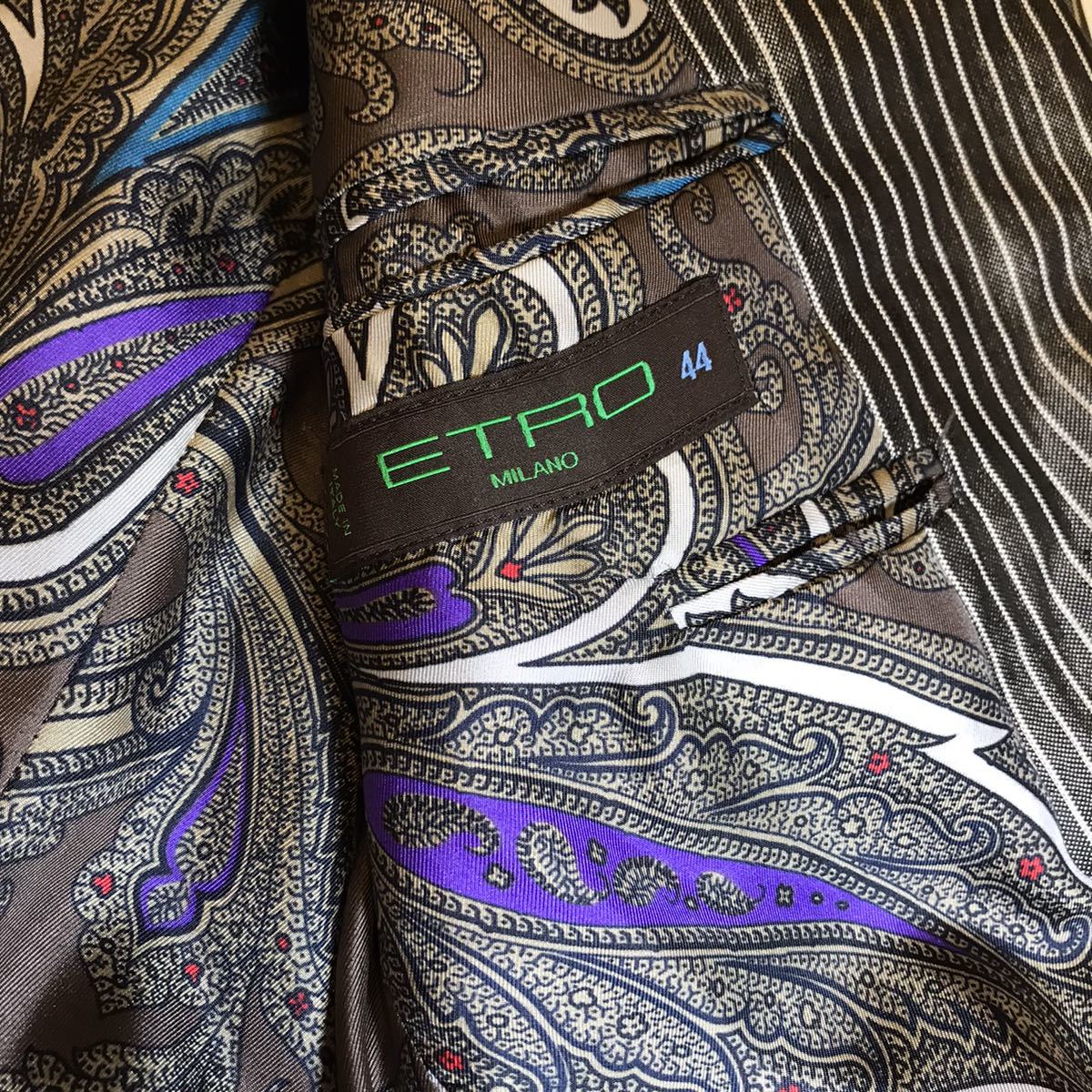 極美品◇ETRO エトロ シルク・ペイズリー柄 ストライプ柄 極美品◇ETRO エトロ シルク・ペイズリー柄 ストライプ柄