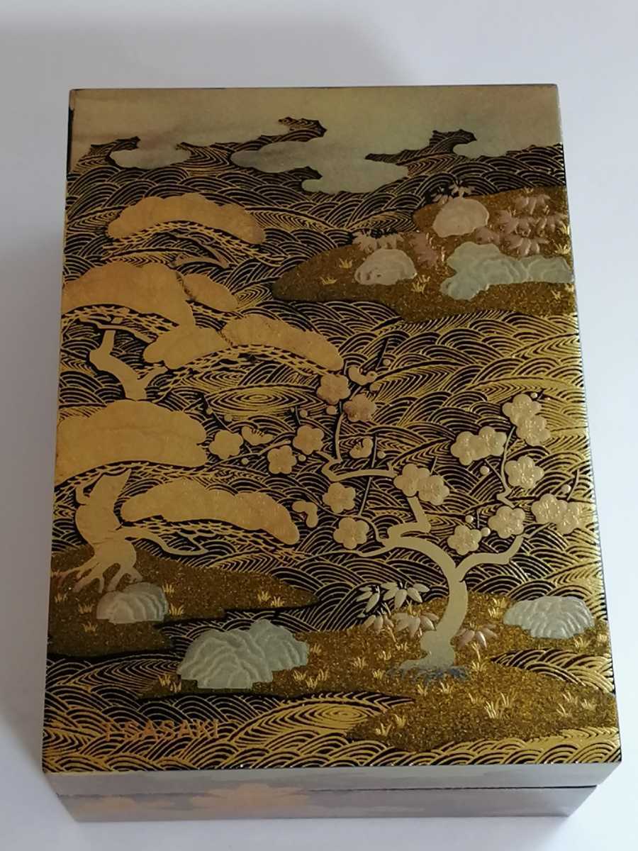 【美品】輪島塗 御所車蒔絵 硯箱 梨地 硯筥/文箱/レターケース/筆入れ 書道具 美品輪島塗 御所車蒔絵 硯箱 梨地 硯筥⁄文箱⁄レターケース⁄筆入れ 書