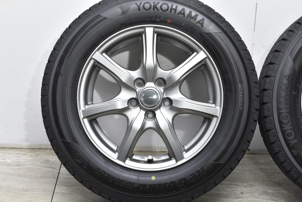 6J PCD100 ヨコハマ 15in +43 MILLOUS 15インチ 美品 アイス RE バリ溝