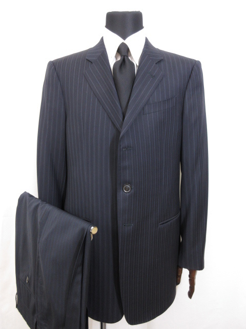  アルマーニコレツィオーニ LUXURY ストライプ柄 シングル3ボタンスーツ メンズ size50 ネイビー 濃紺 8MS9276(スーツ)｜売買されたオークション情報、yahooの商品情報をアーカイブ公開 - オークフ 男性用