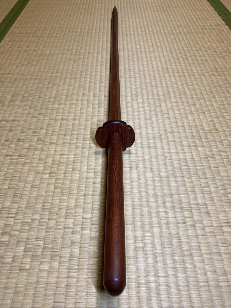 縞紫檀木刀　希少　101.5cm 750g 鍔セット　　　　　　　　　　　　模造刀_9