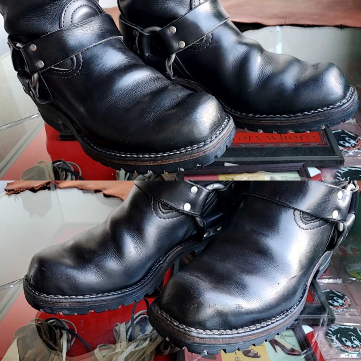 858◇WESCO ウエスコ HARNESS BOOTS size8D/26㎝位 黒 ブラック