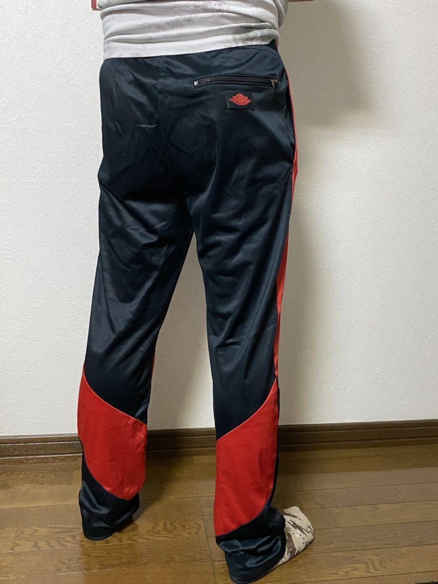 NIKE AIR JORDAN 80s 紺タグ L ナイキ　エアジョーダン　トラック　パンツ　ジャージ　黒　赤　ビンテージ