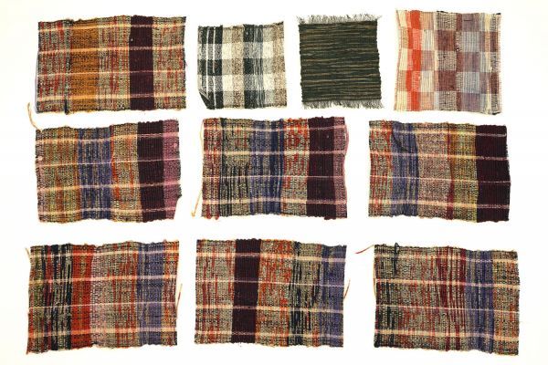 2407B4◇裂織帯はぎれまとめて45点セット◇古布◇ボロ織◇手織