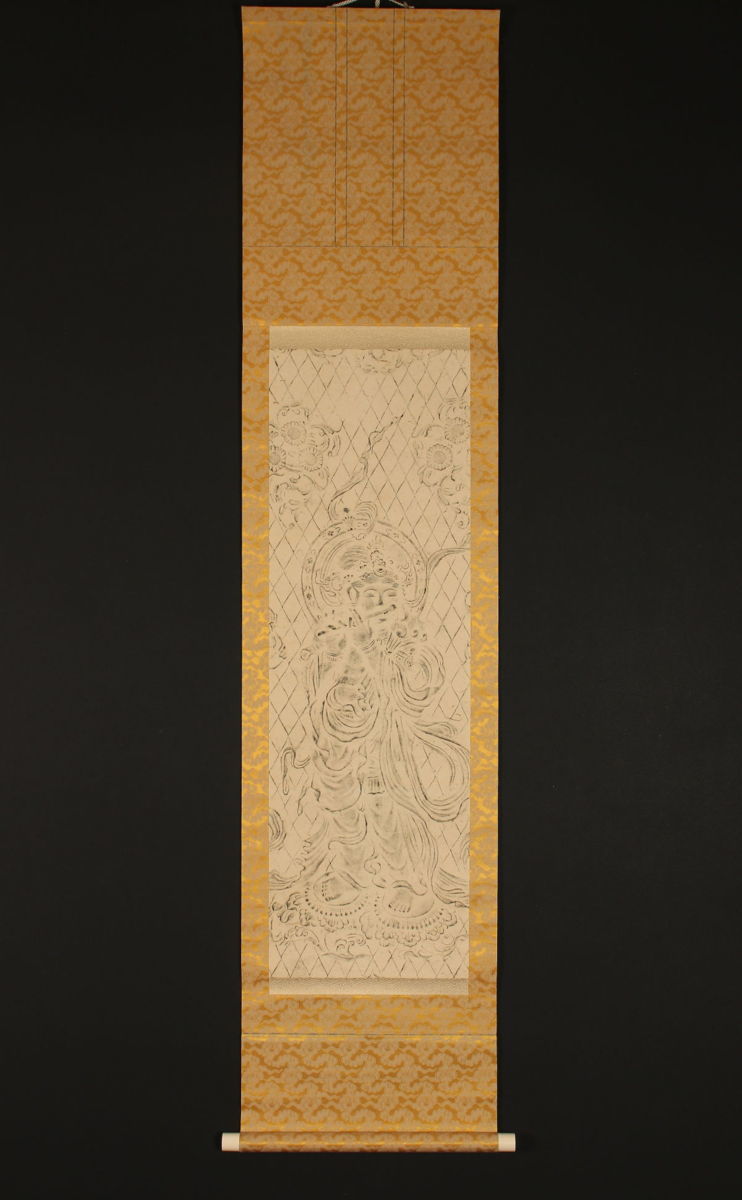 【版画】【一灯】pt5027 音声菩薩図 東大寺 八角灯籠 華厳宗 宗教 拓本