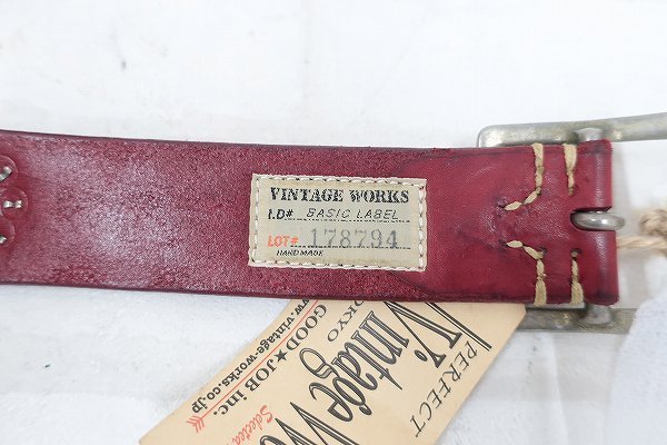 2A1243/未使用品 ヴィンテージワークス DH5676 スタッズレザーベルト 