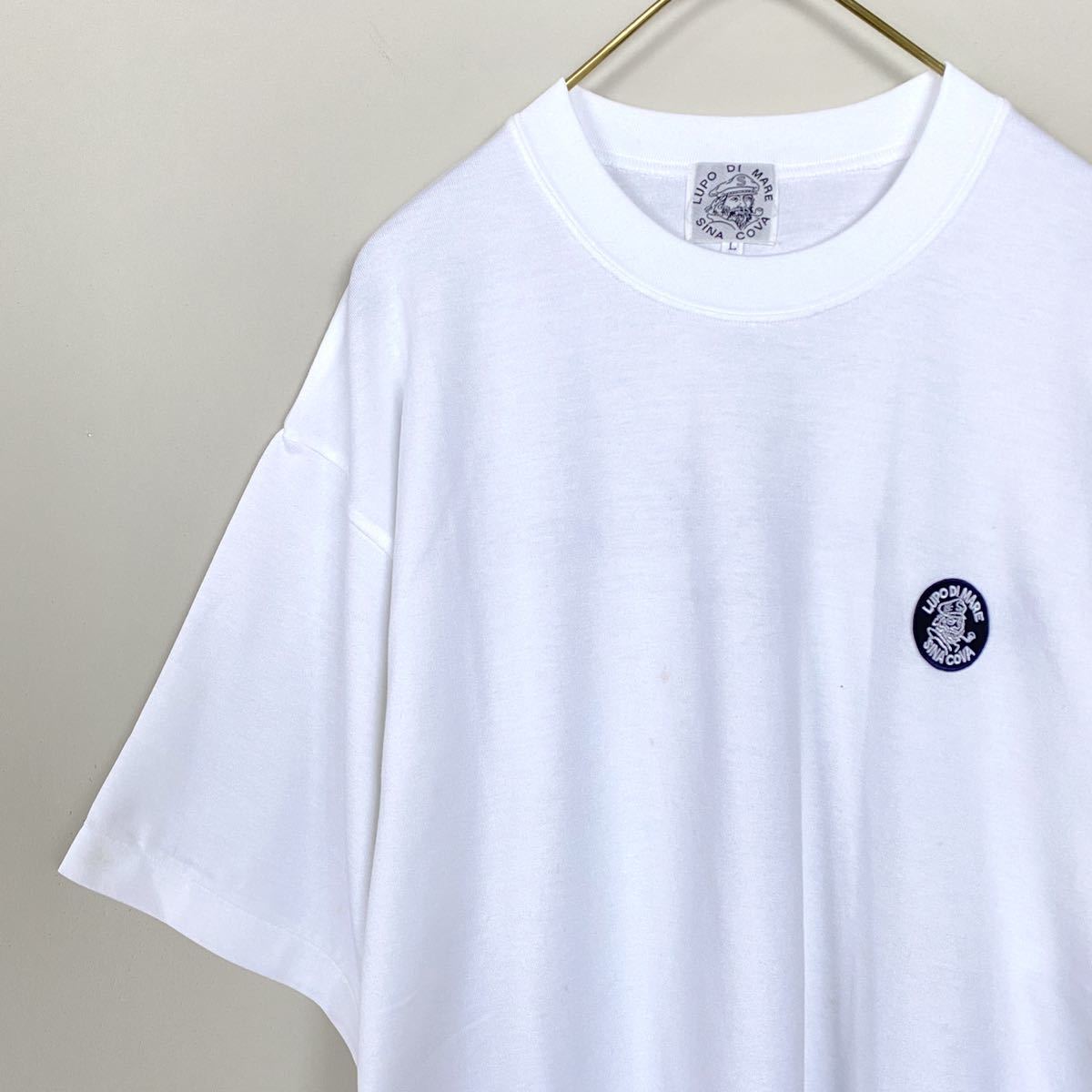 シナコバ SINA COVA 半袖 Tシャツ バックプリント ロゴ ホワイト 白 size L ワッペン刺繍 日本製 メンズ トップス バックプリント半袖Tシャツ 0 1 地図のバックプリント 春夏 半袖T