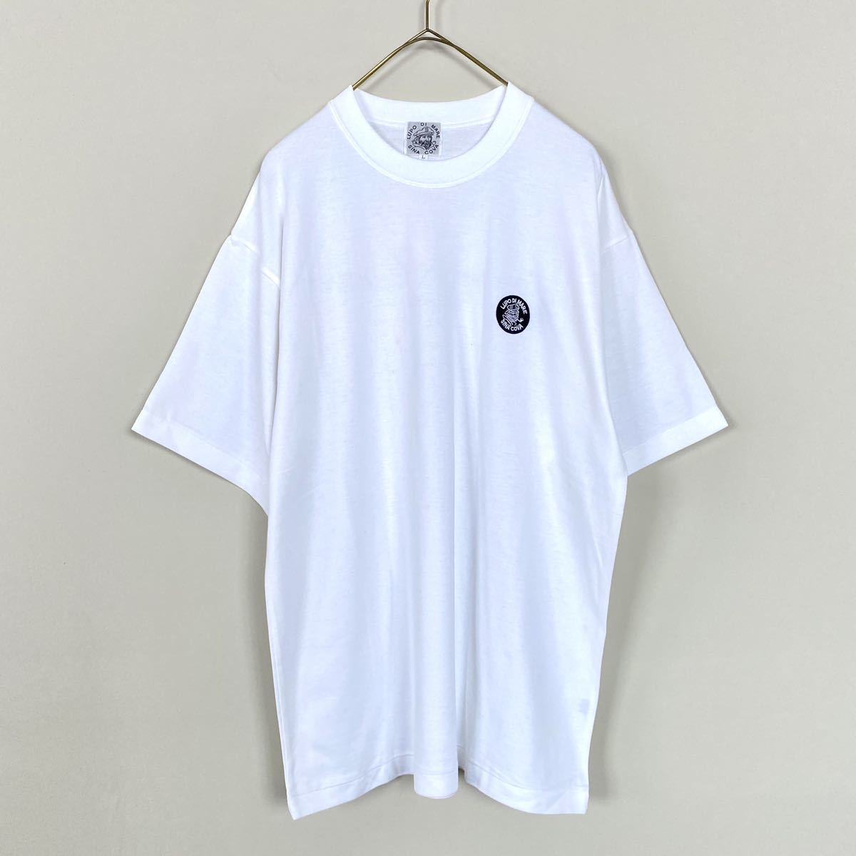 シナコバ SINA COVA 半袖 Tシャツ バックプリント ロゴ ホワイト 白 size L ワッペン刺繍 日本製 メンズ トップス バックプリント半袖Tシャツ 0 1 地図のバックプリント 春夏 半袖T