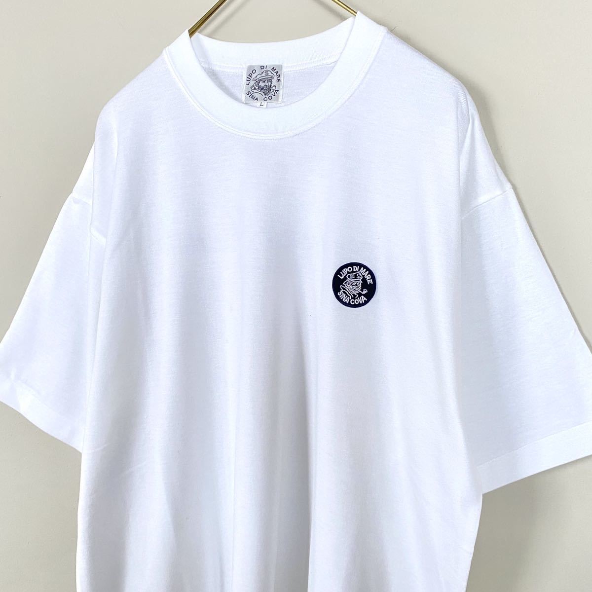 シナコバ SINA COVA 半袖 Tシャツ バックプリント ロゴ ホワイト 白 size L ワッペン刺繍 日本製 メンズ トップス バックプリント半袖Tシャツ 0 1 地図のバックプリント 春夏 半袖T