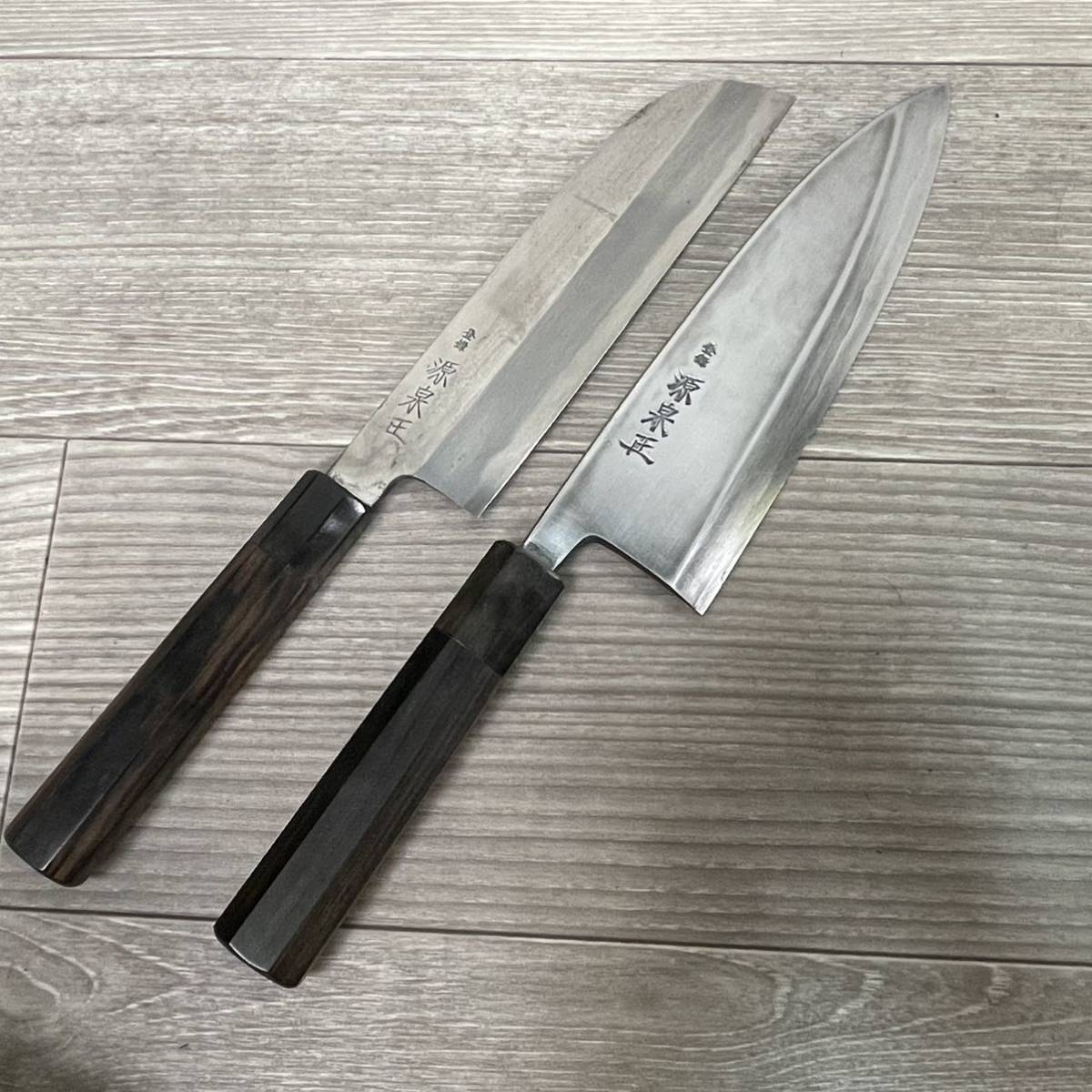 Z007 源泉正 出刃包丁 鎌薄刃包丁 菜切包丁 黒檀 水牛 Z007源泉正出刃