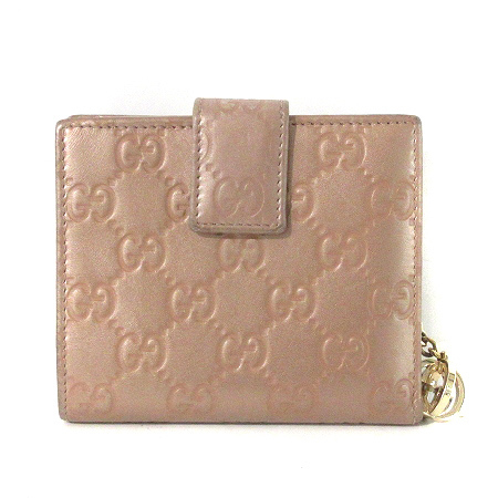 グッチ GUCCI 財布 二つ折り GG シマ レザー 本革 GGチャーム 233022