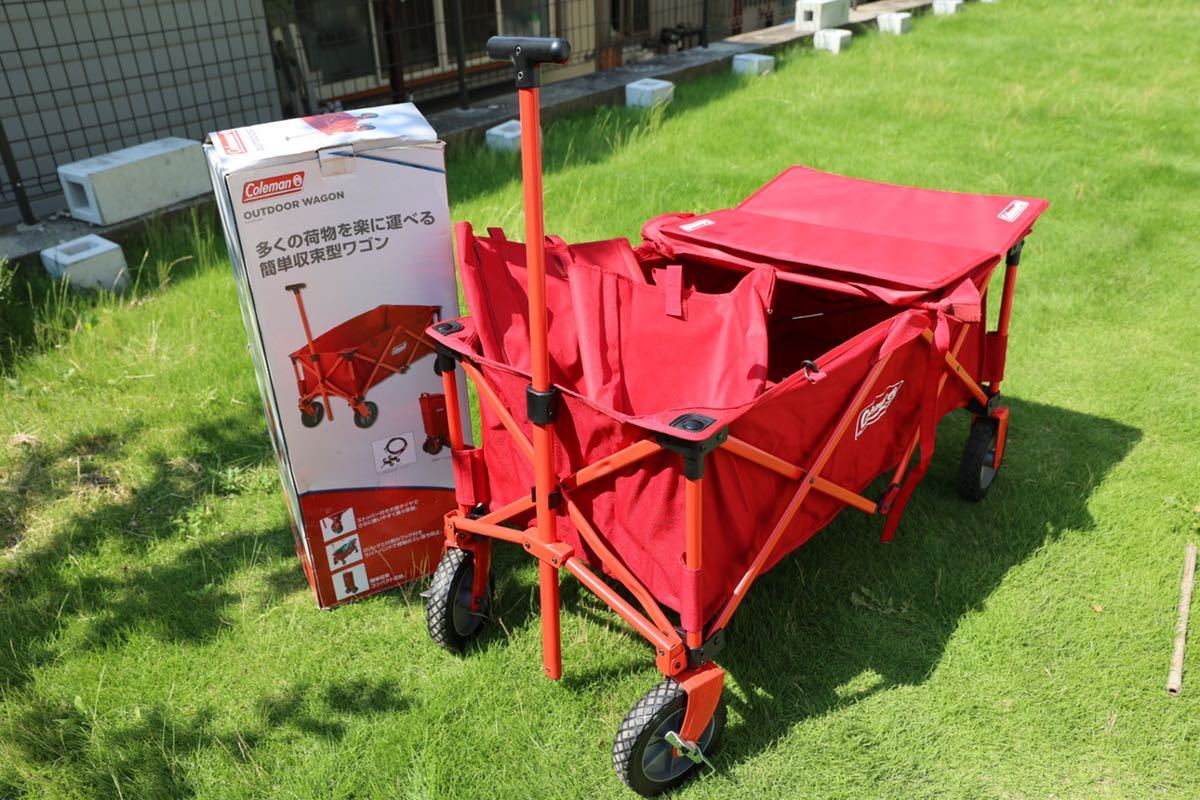 中古 便利ワゴンテーブル付き コールマン Coleman アウトドアワゴン 