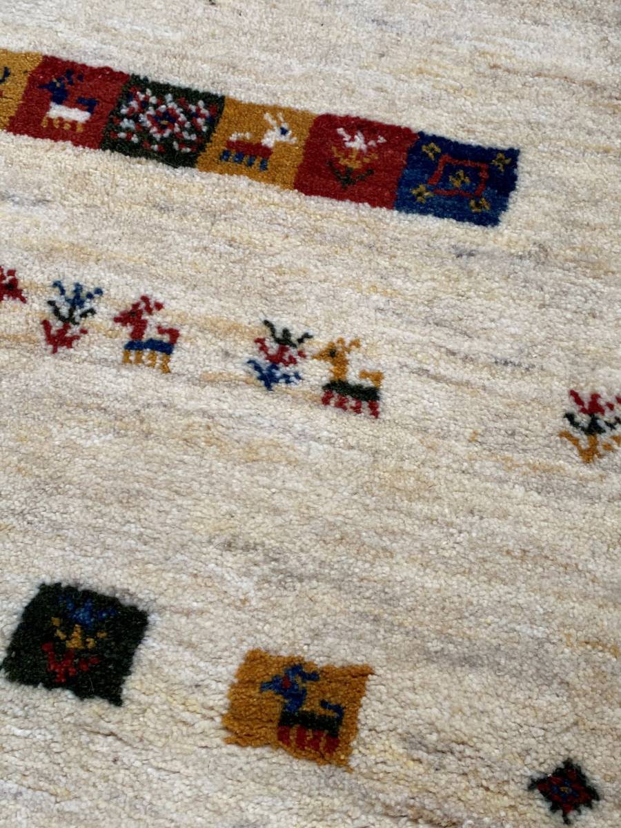 格安 イラン ペルシャ ギャッベ アクセントラグサイズ 0041 ギャッベ