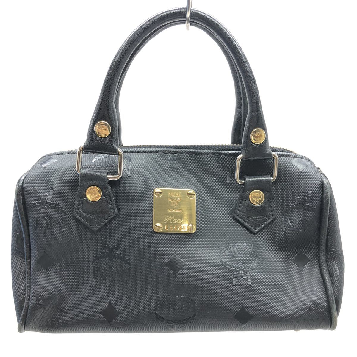 MCM - ミニボストン ポーチ付き ブラック バッグ□ □【おすすめ 