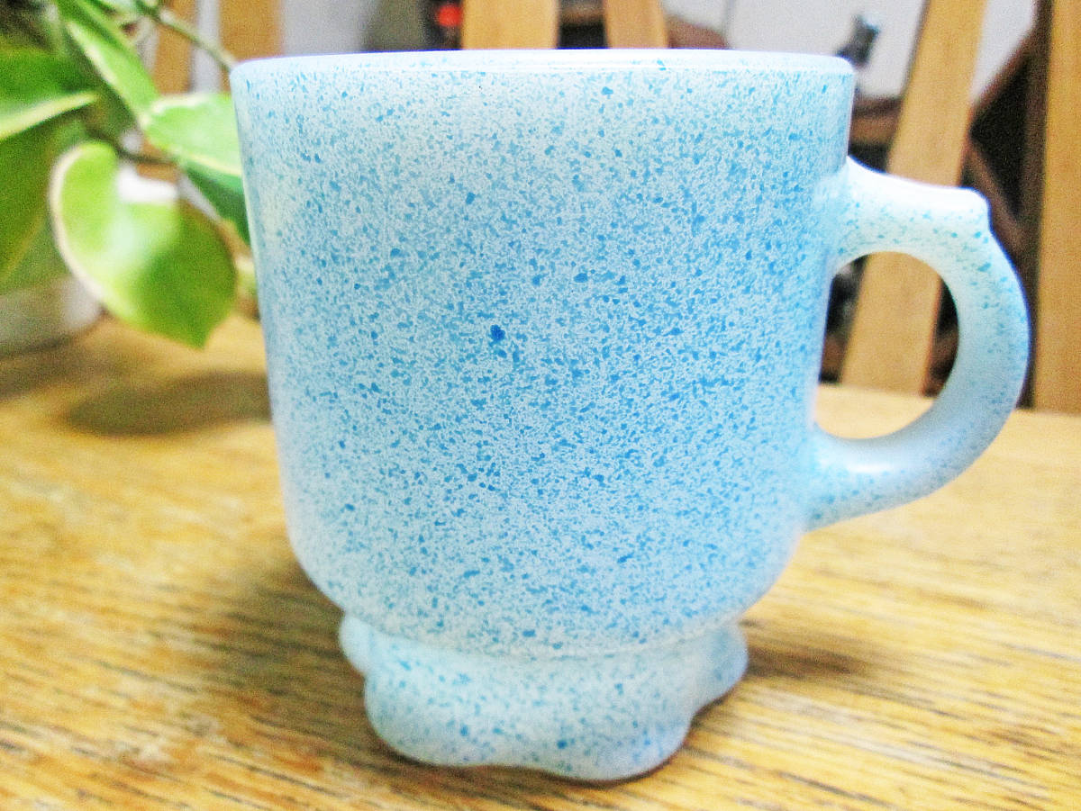 ファイヤーキング　コンコードスプラッシュ　マグカップ　青　ブルー ☆可愛い☆珍品レア USAビンテージ ファイヤーキング コンコード