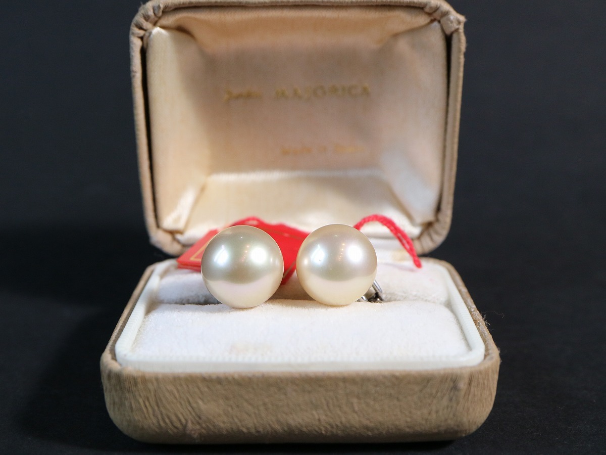 マジョリカ MAJORICA イヤリング 14mm　フェイクパール×シルバー925 アイボリー アクセサリー
