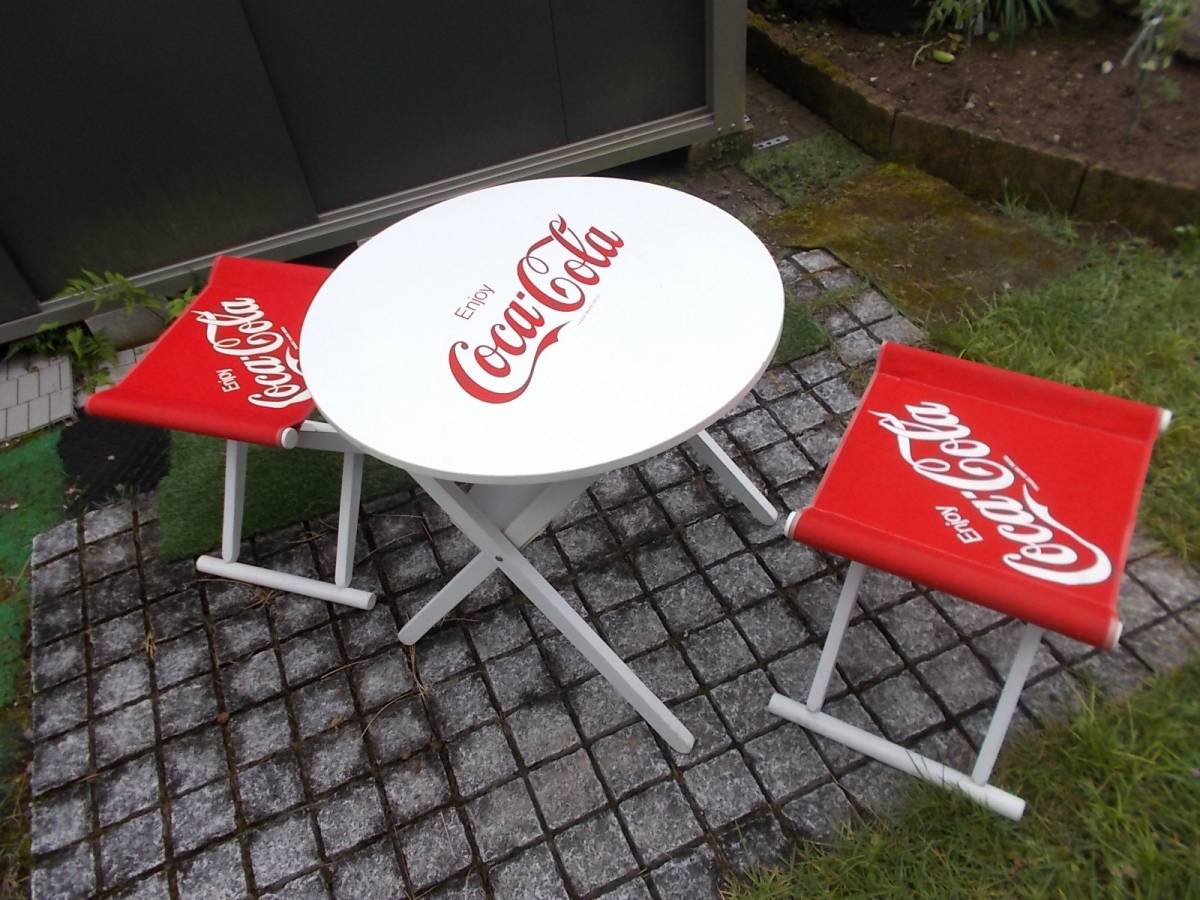 コカコーラ テーブル セット コカ・コーラ 椅子2脚 折りたたみ式 