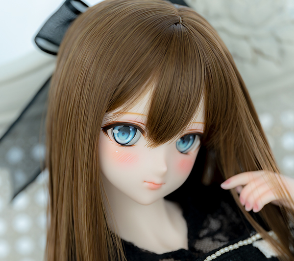 DDH-09 セミホワイト肌 カスタムヘッド＆アイ+ウィッグ *ロンシュカ