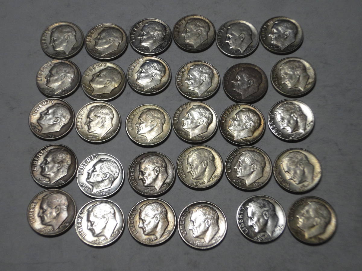 アメリカ 10セント銀貨（1964年以前） 30枚