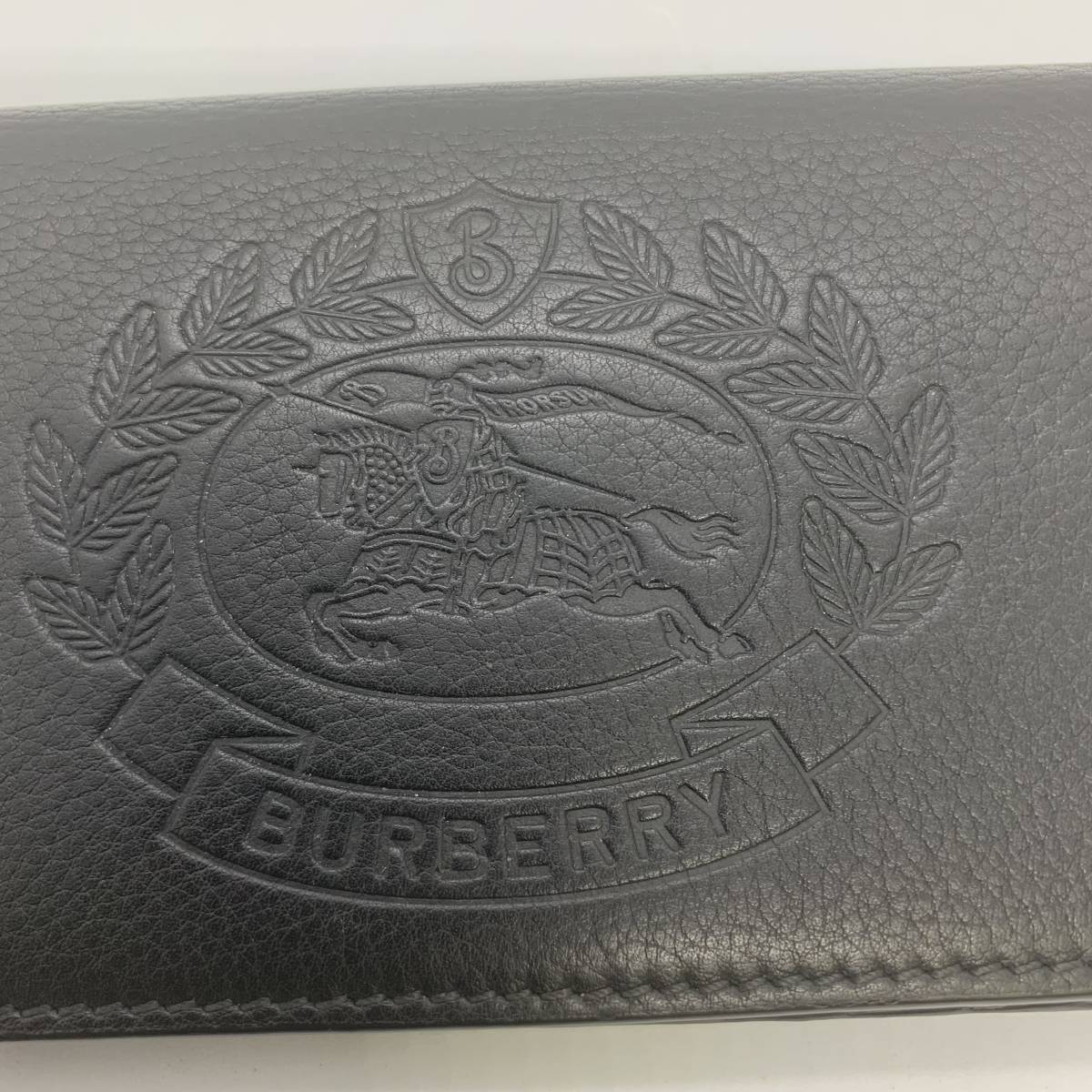 Burberry バーバリー 長財布 二つ折り レザー 黒 ブラック ロゴ 美品 
