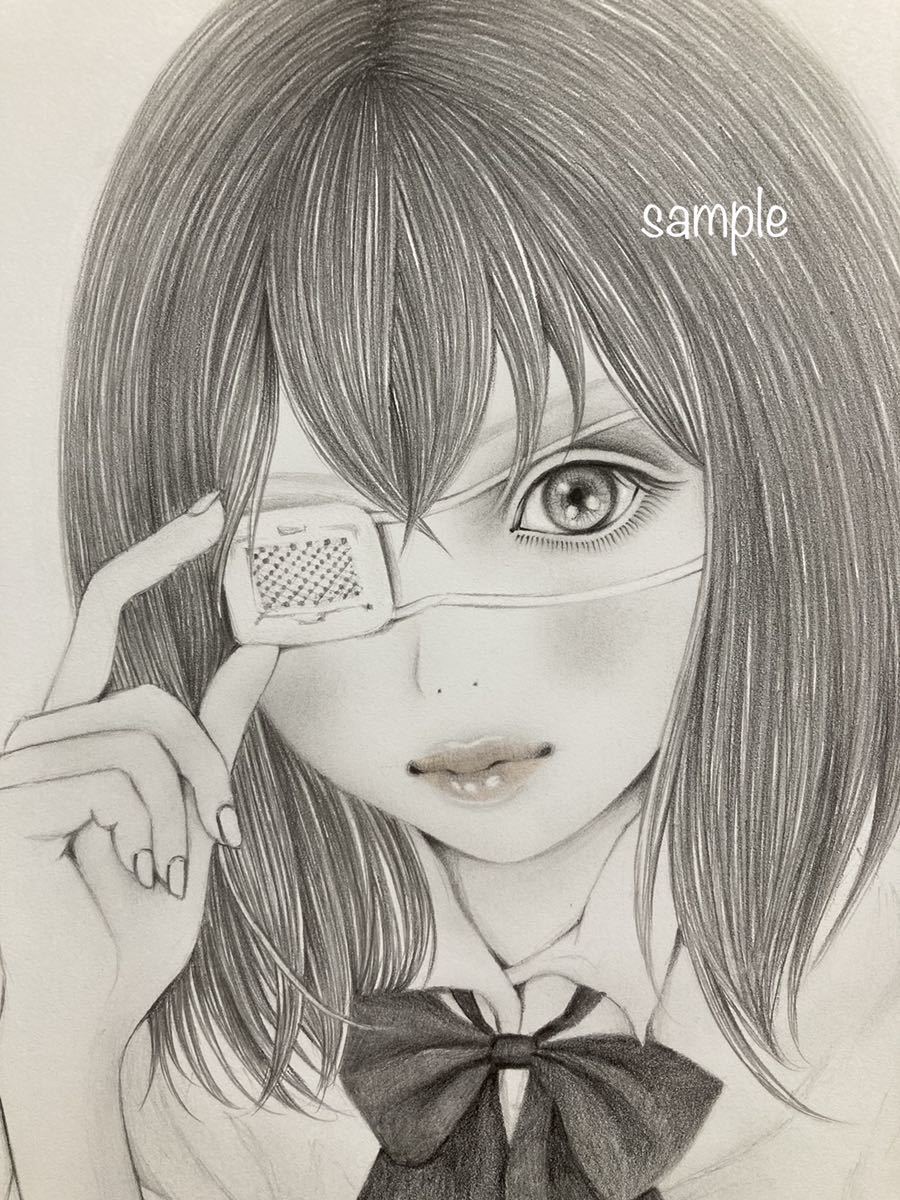 オリジナル手描きイラスト☆美少女☆A4鉛筆画／絵画／ドール
