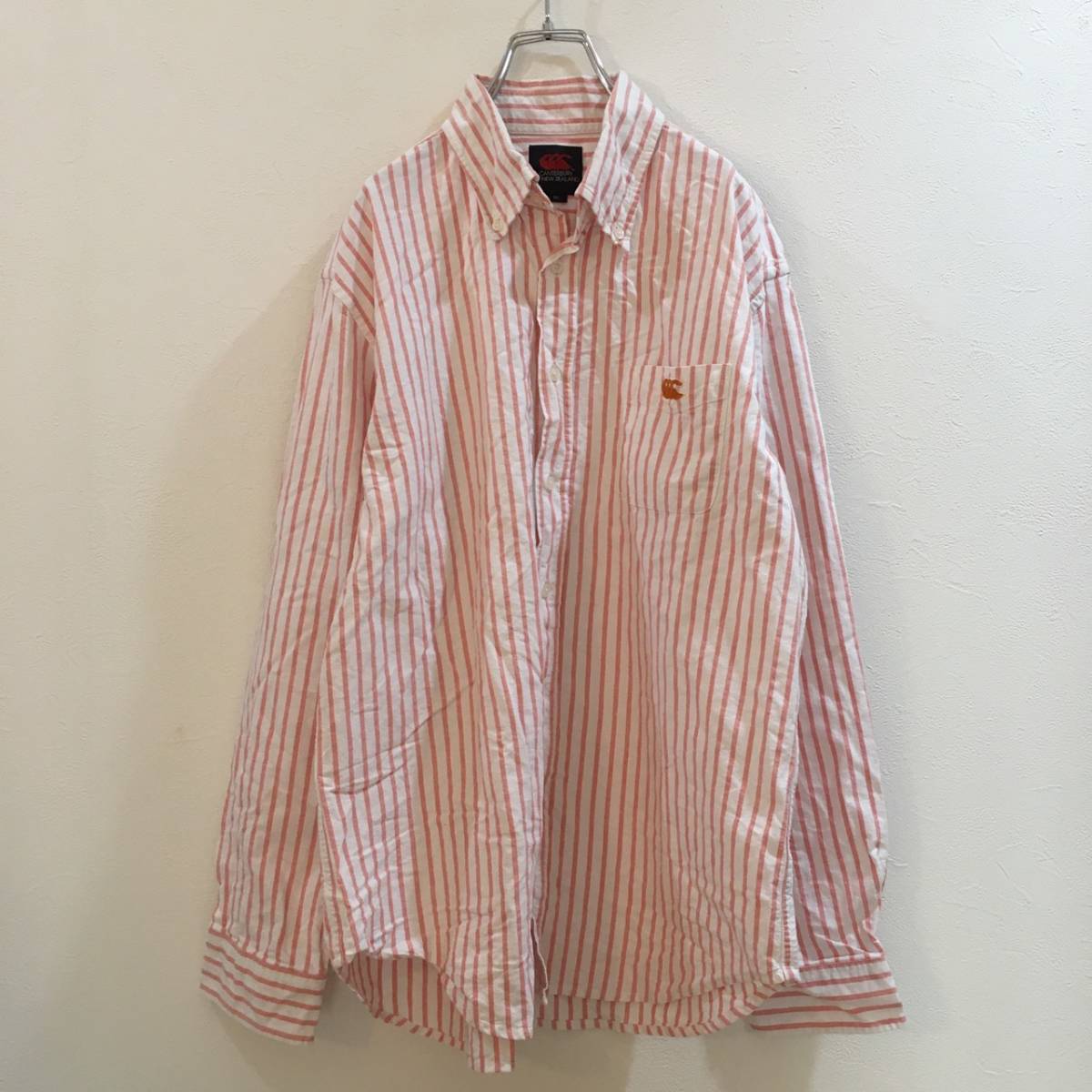 2026，正規品 CANTERBURY OF NEW ZEALAND/カンタベリー 長袖 ストライプシャツ ホワイト 白 レッド 赤 メンズ 3L(XLサイズ以上)｜売買されたオークション情報、yahooの商品情報をアーカイブ公開 - オークファン 長袖シャツ一般