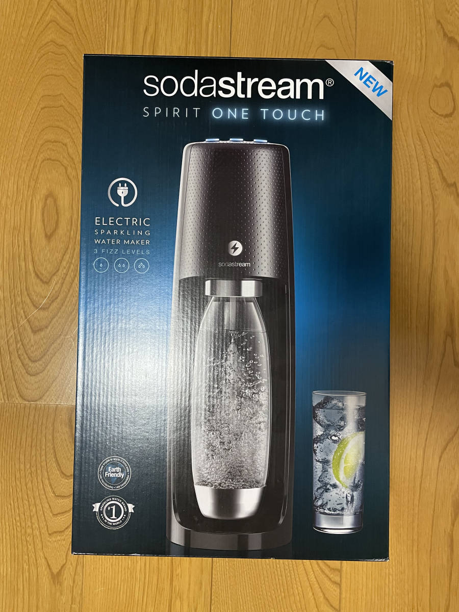 【良品】SodaStream ソーダストリーム Spirit One Touch（スピリット ワンタッチ） スターターキット ブラック おまけボトル付き スターターキット ソーダストリーム アウトレット在庫限りSPIRIT SSM1079 ブラック sodastream（ソーダストリーム