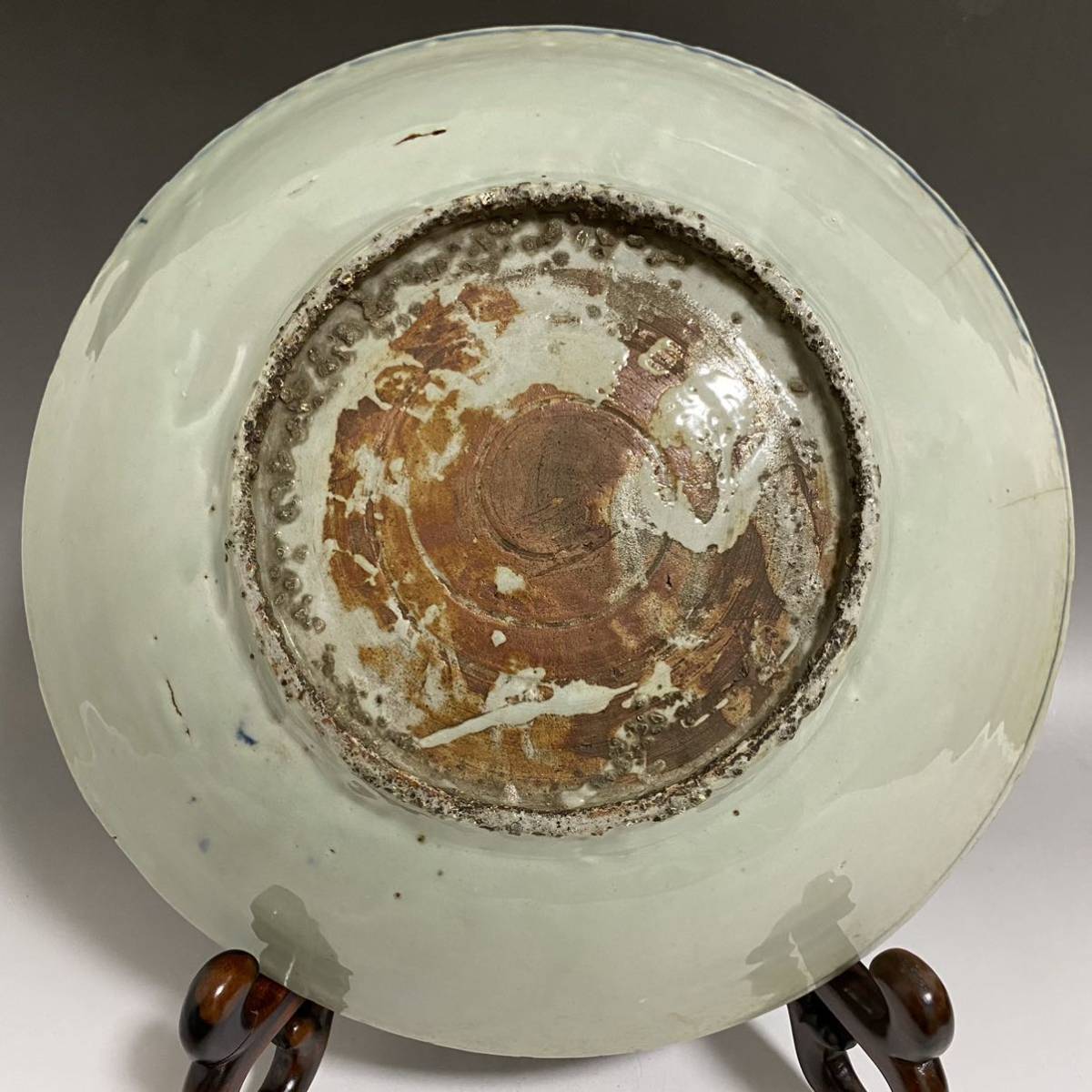 中国美術 呉須 青花 花鳥紋 大盤 φ42cm 明 時代箱(LC112) 中国美術 呉須 青花 花鳥紋 大盤 φ42cm 明 時代箱(LC112) 中国美術