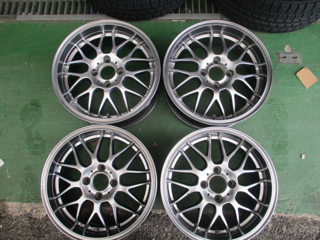 希少 深リム BBSに激似ですがWORKワークメッシュ PCD100/4穴 6.5J×15+ 